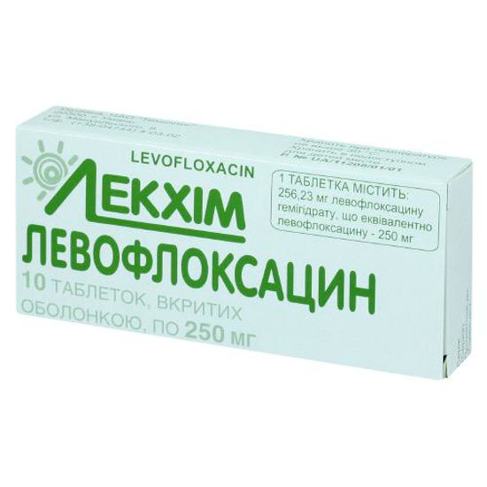 Левофлоксацин таблетки 250мг №10